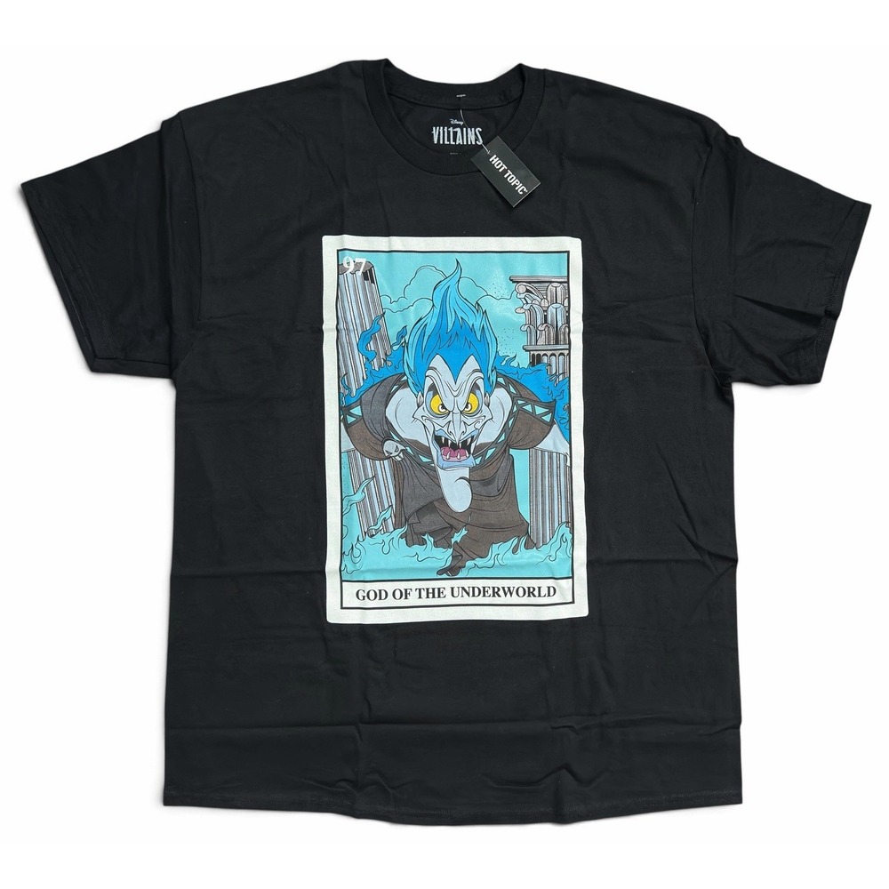 Hot Topic Disney Villains Hades Tarot Card Black Shirt Size XL